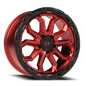 Vision Korupt 17X8 Gloss Red w/Gloss Black Lip Wheel
