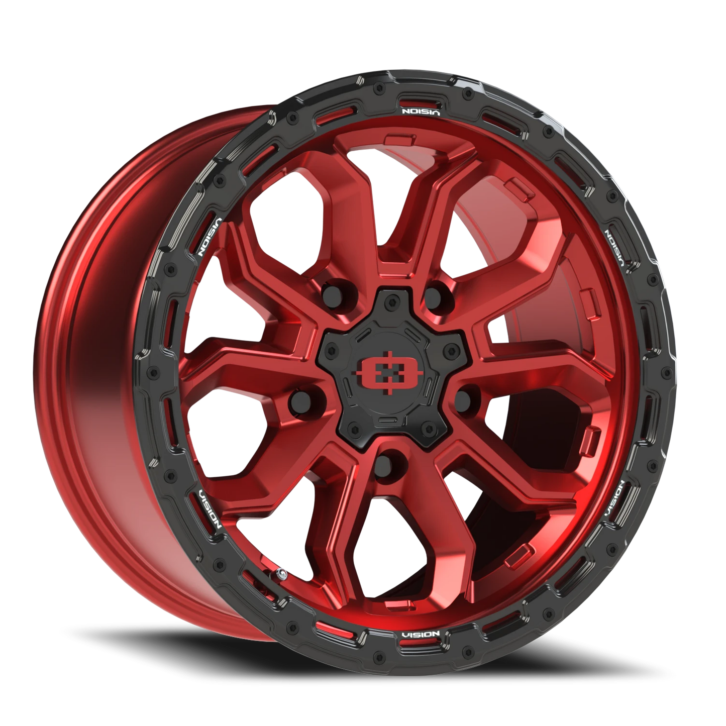 Vision Korupt 17X9 Gloss Red w/Gloss Black Lip Wheel