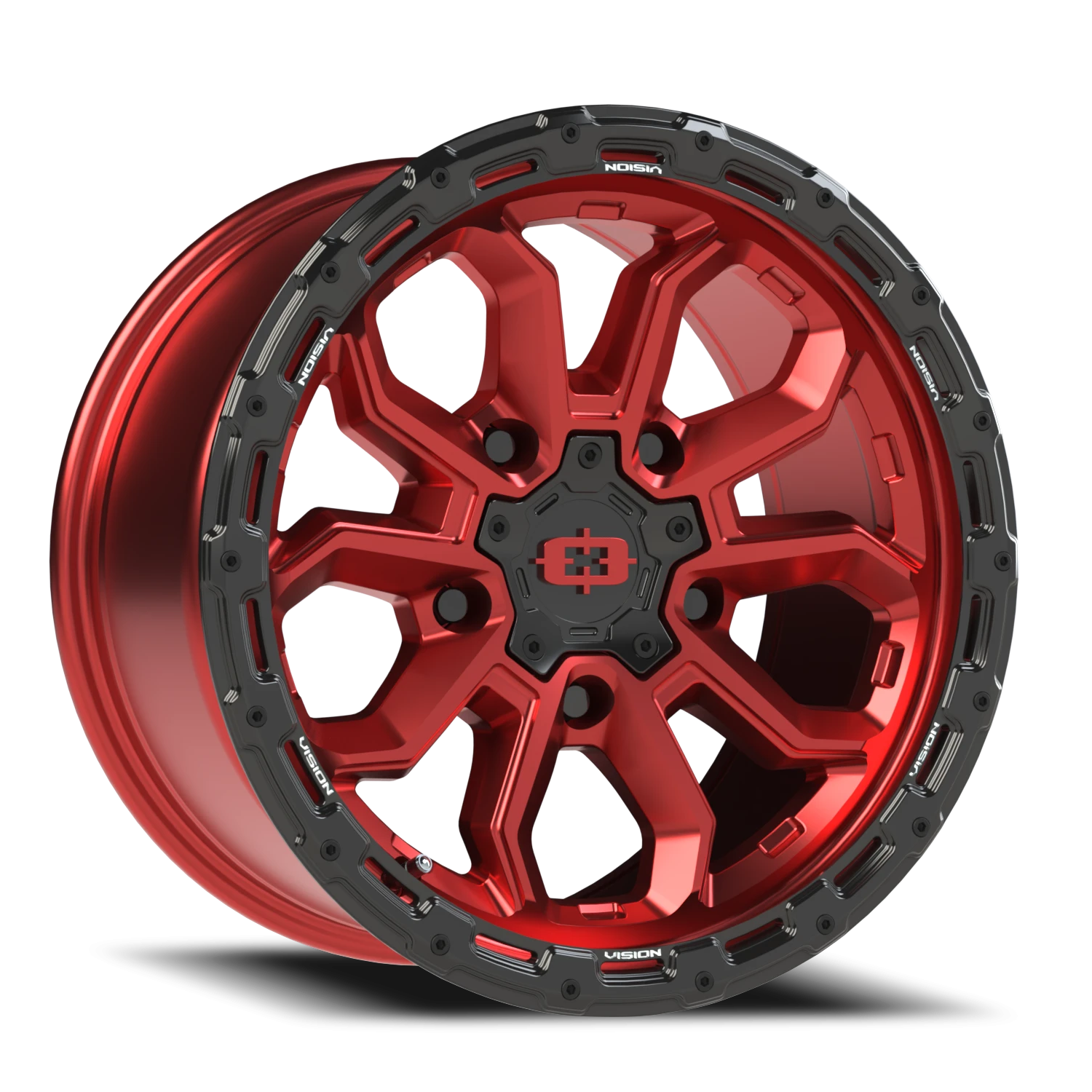 Vision Korupt 17X9 Gloss Red w/Gloss Black Lip Wheel