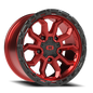 Vision Korupt 17X9 Gloss Red w/Gloss Black Lip Wheel