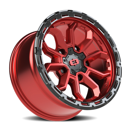 Vision Korupt 17X9 Gloss Red w/Gloss Black Lip Wheel