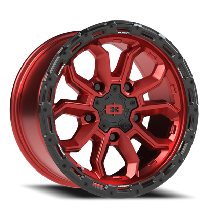 Vision Korupt 17X9 Gloss Red w/Gloss Black Lip Wheel