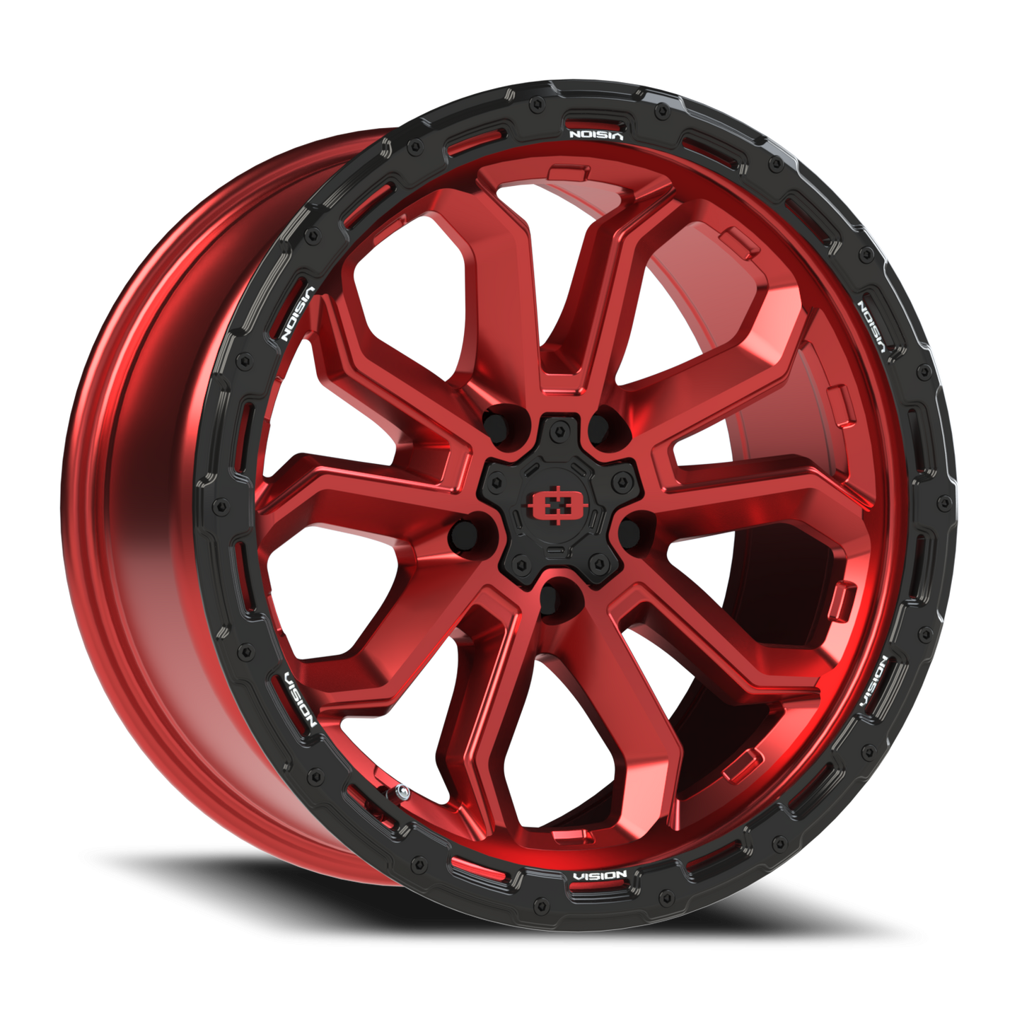Vision Korupt 18X9 Gloss Red w/Gloss Black Lip Wheel