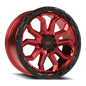 Vision Korupt 17X8 Gloss Red w/Gloss Black Lip Wheel