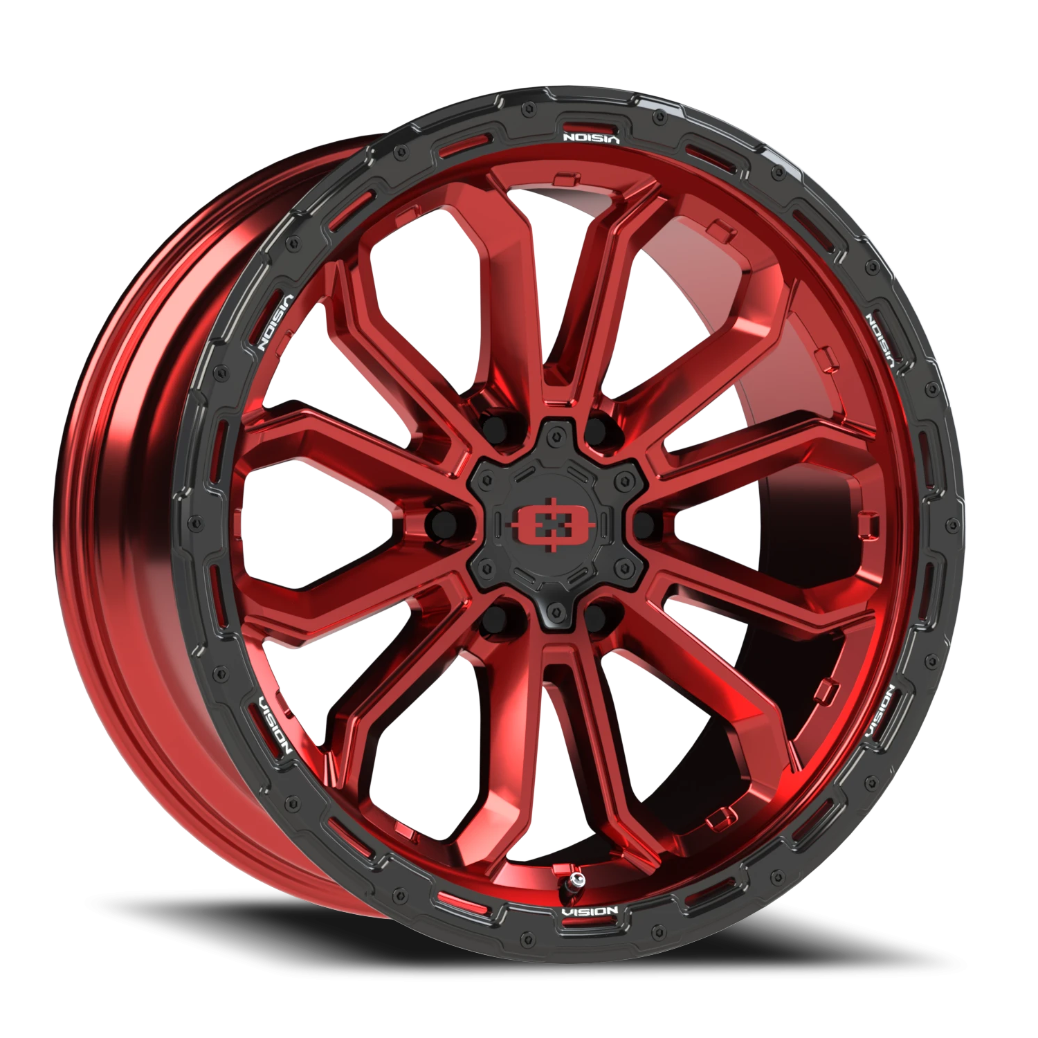 Vision Korupt 20X9 Gloss Red w/Gloss Black Lip Wheel
