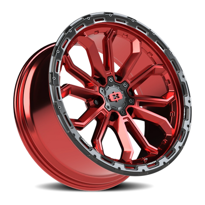 Vision Korupt 20X9 Gloss Red w/Gloss Black Lip Wheel