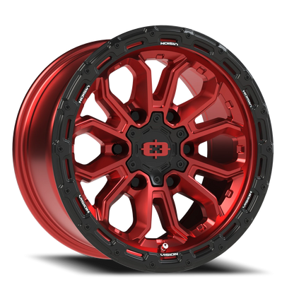Vision Korupt 16X8 Gloss Red w/Gloss Black Lip Wheel