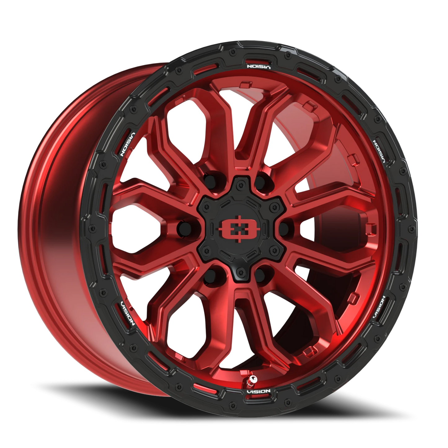Vision Korupt 17X9 Gloss Red w/Gloss Black Lip Wheel