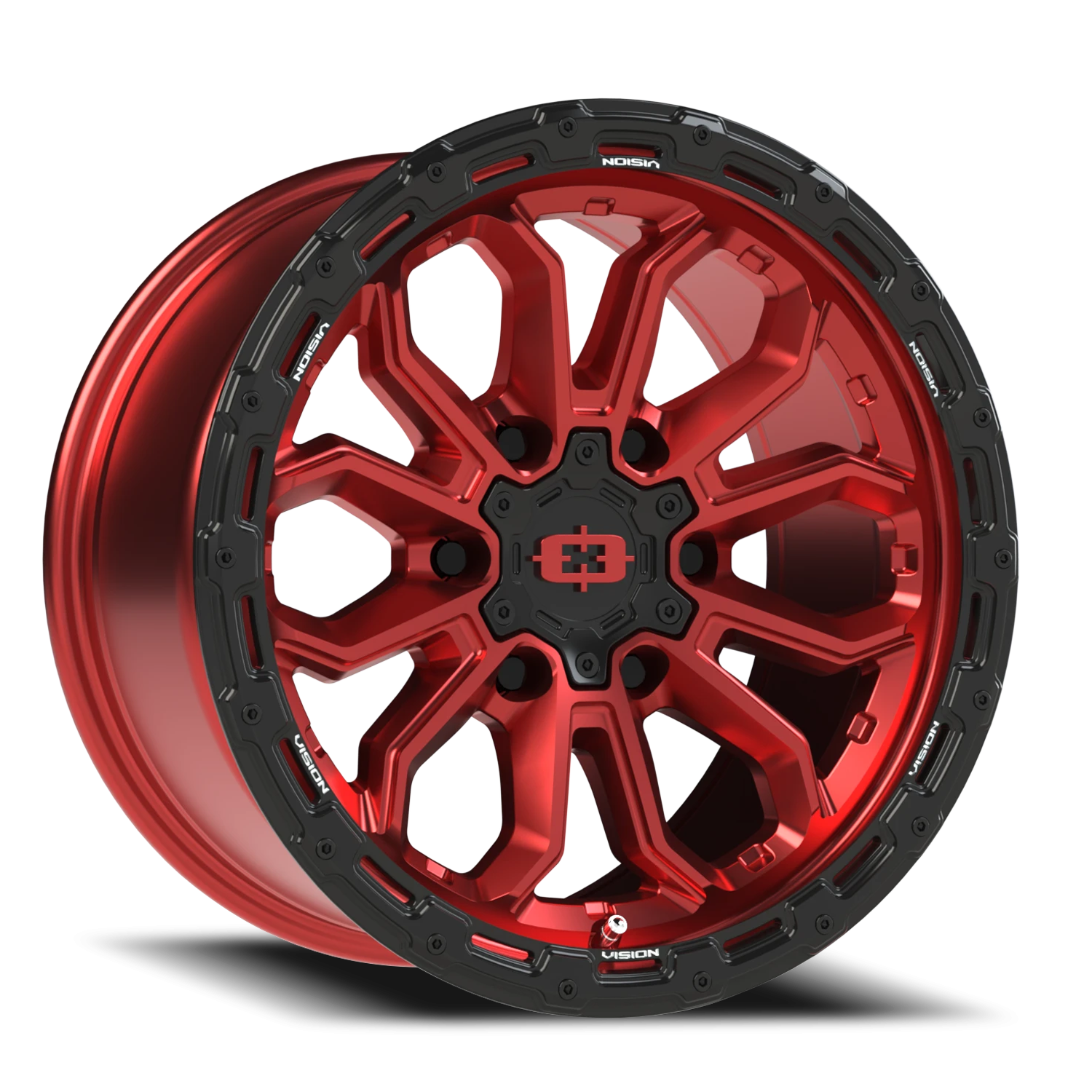 Vision Korupt 17X9 Gloss Red w/Gloss Black Lip Wheel