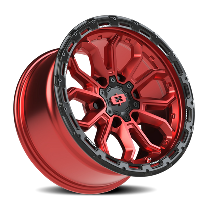 Vision Korupt 17X9 Gloss Red w/Gloss Black Lip Wheel