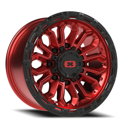 Vision Korupt 17X9 Gloss Red w/Gloss Black Lip Wheel