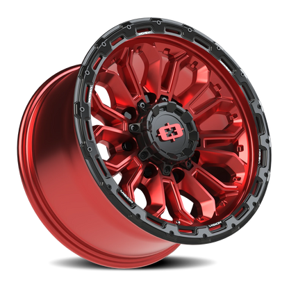 Vision Korupt 17X9 Gloss Red w/Gloss Black Lip Wheel