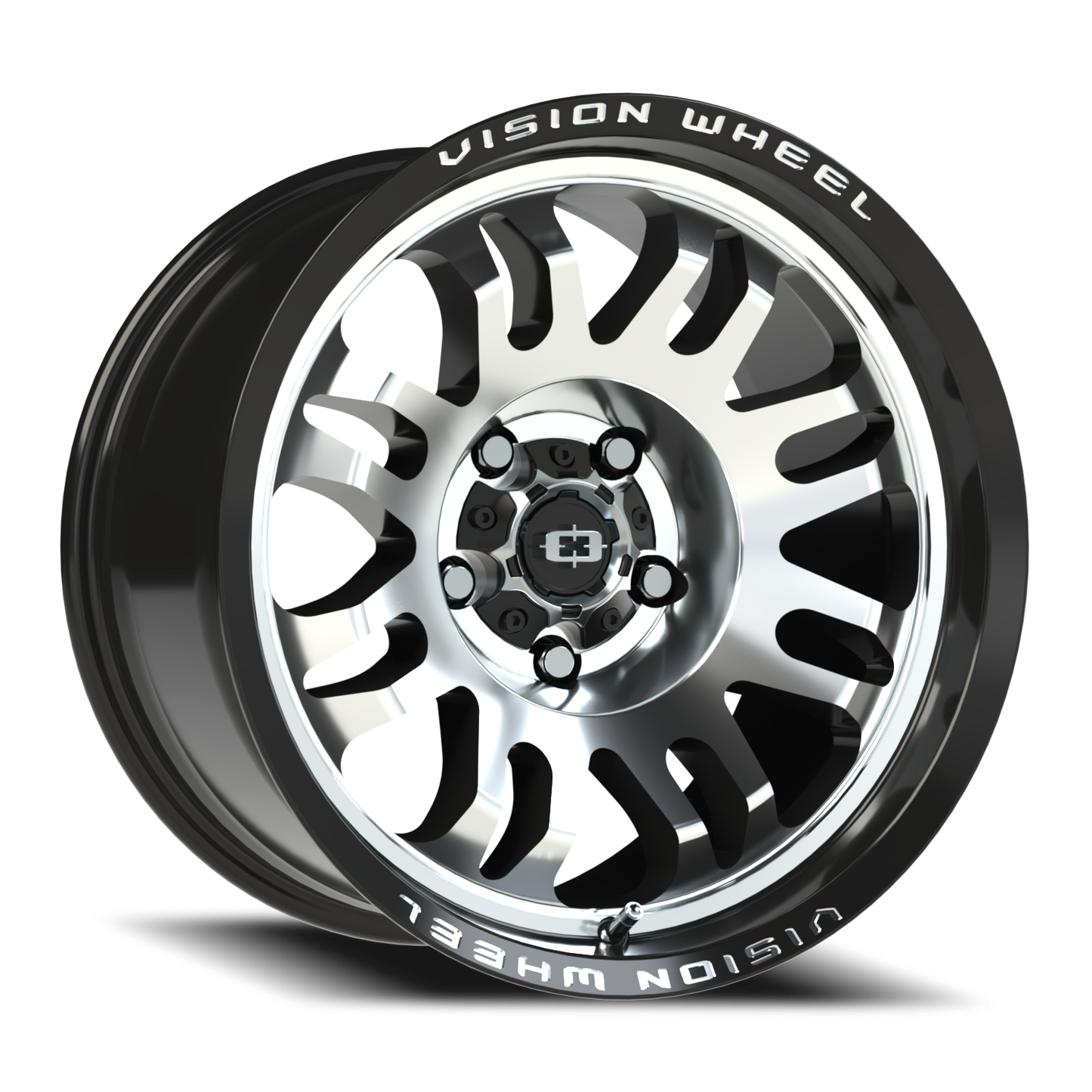 Vision Inferno 17X9.5 Gloss Black Machined Face Wheel