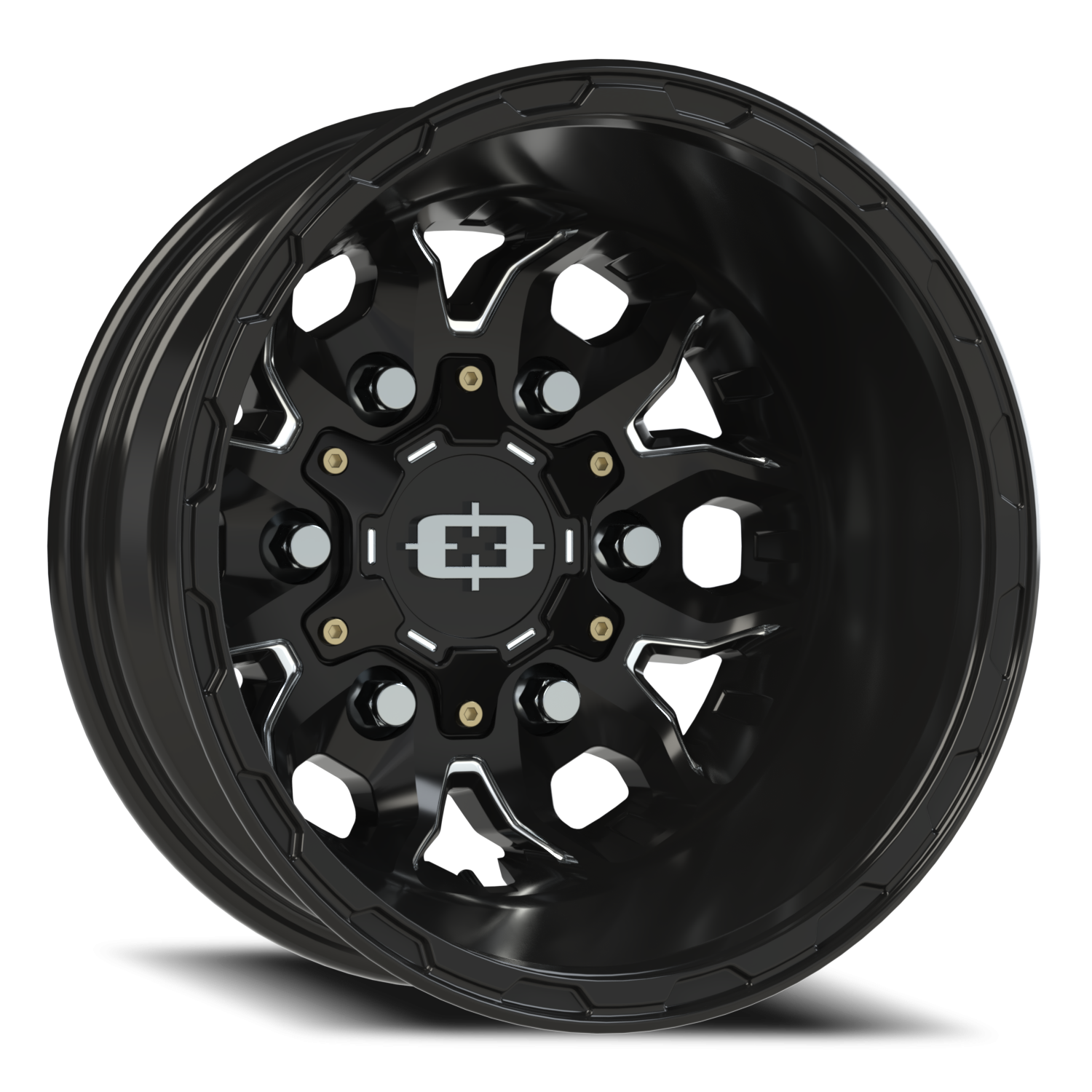 Vision Dually 16X6 Gloss Black Milled Spoke Wheel