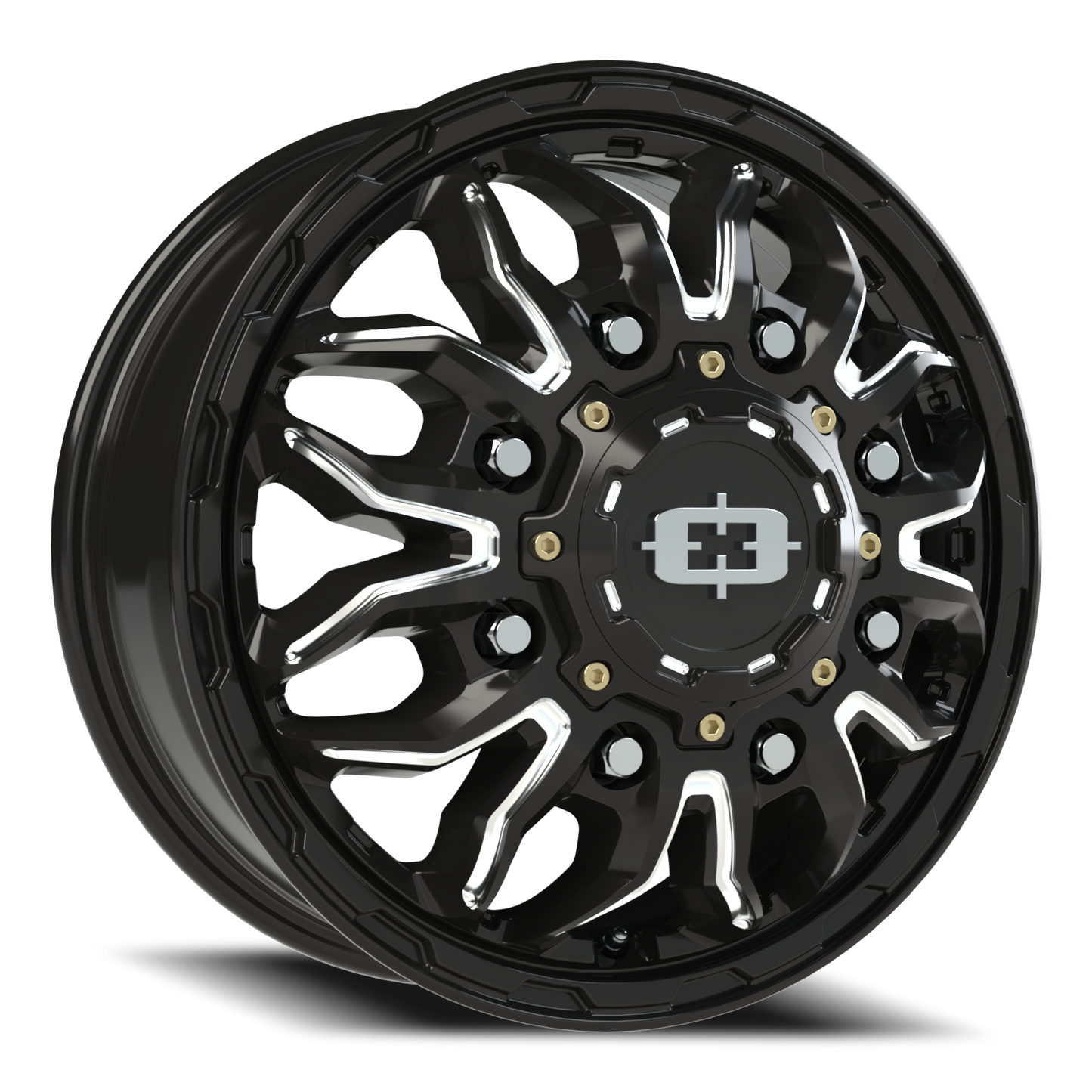 Vision Dually 17X6.5 Gloss Black Milled Spoke Wheel