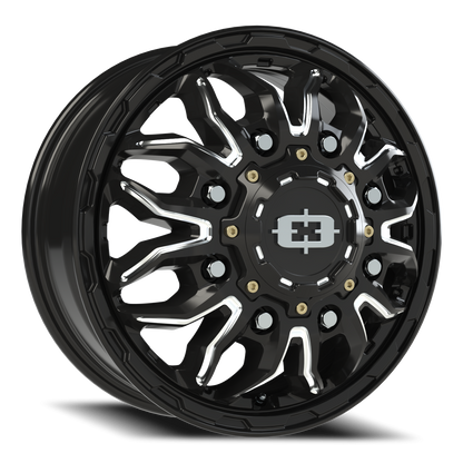 Vision Dually 17X6.5 Gloss Black Milled Spoke Wheel
