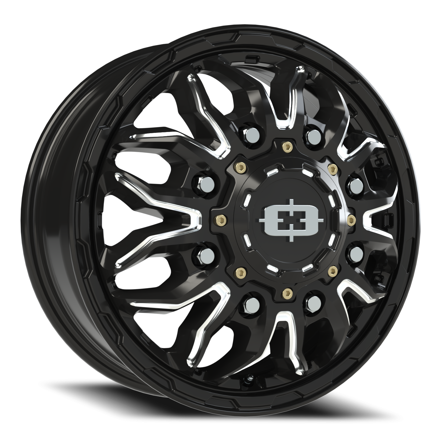 Vision Dually 17X6.5 Gloss Black Milled Spoke Wheel