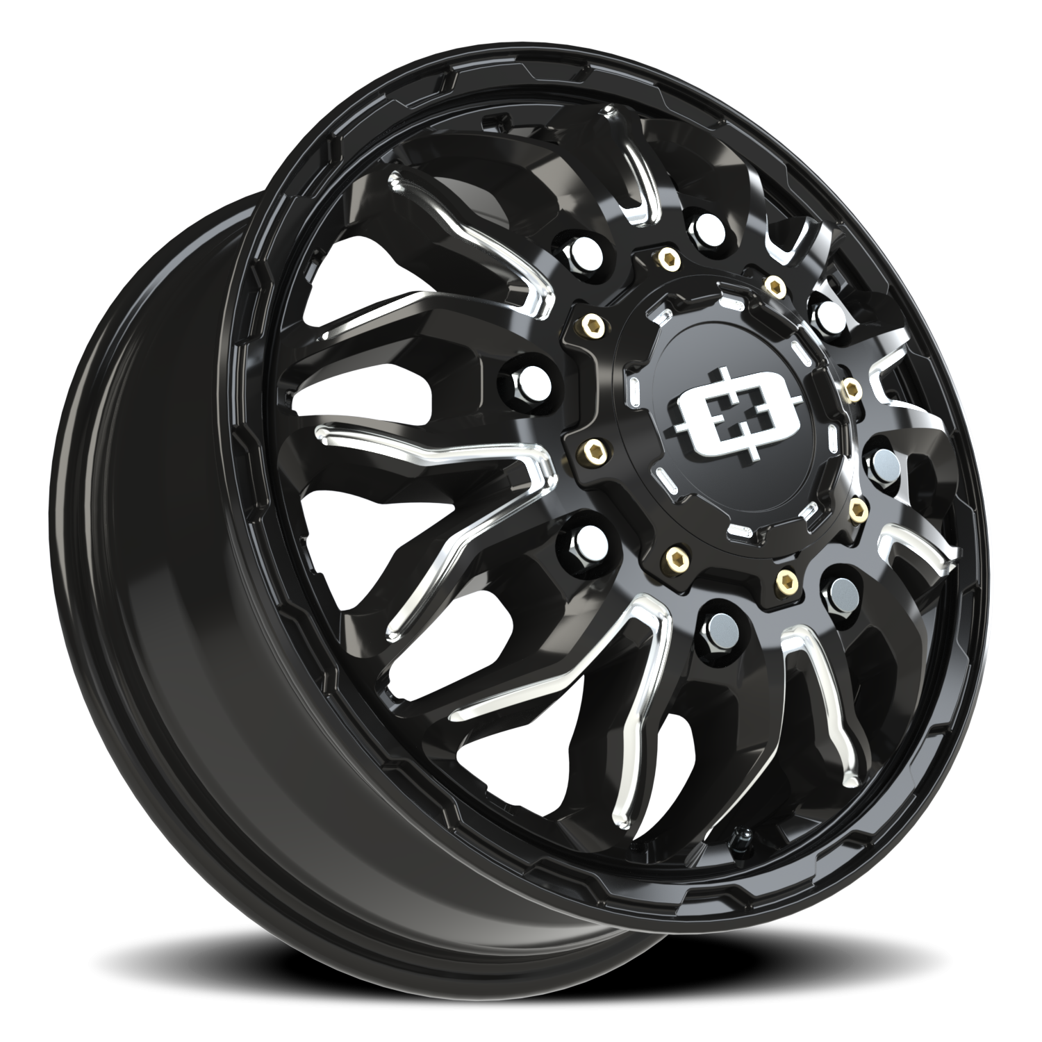 Vision Dually 17X6.5 Gloss Black Milled Spoke Wheel