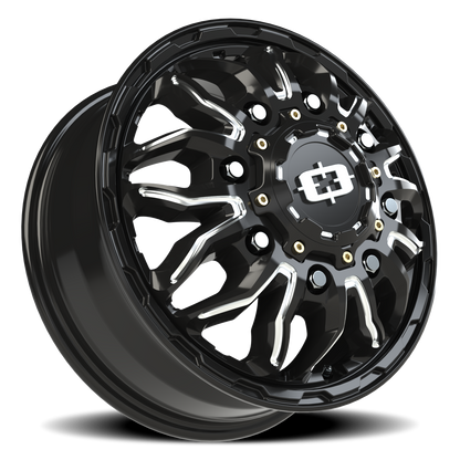 Vision Dually 17X6.5 Gloss Black Milled Spoke Wheel