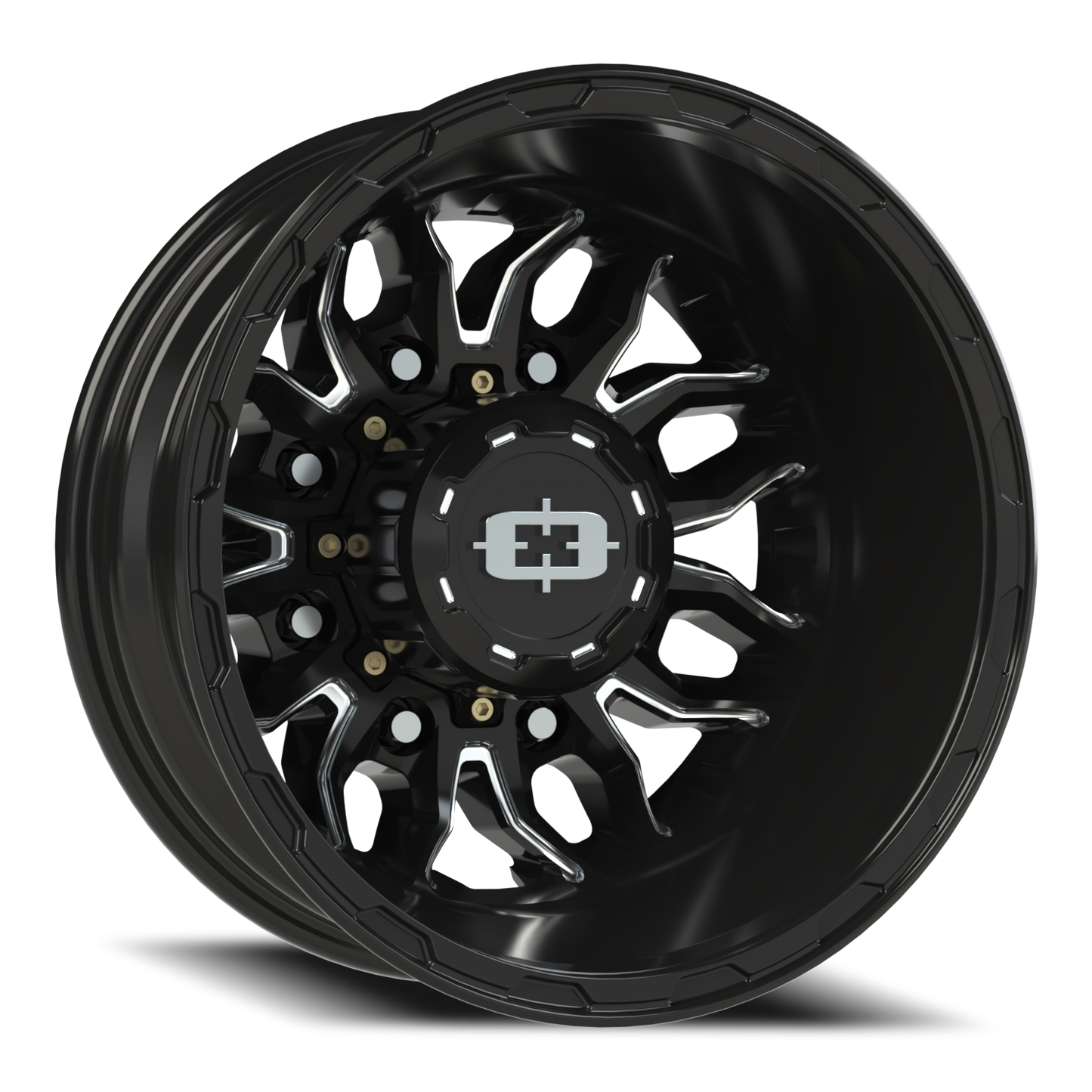 Vision Dually 17X6.5 Gloss Black Milled Spoke Wheel