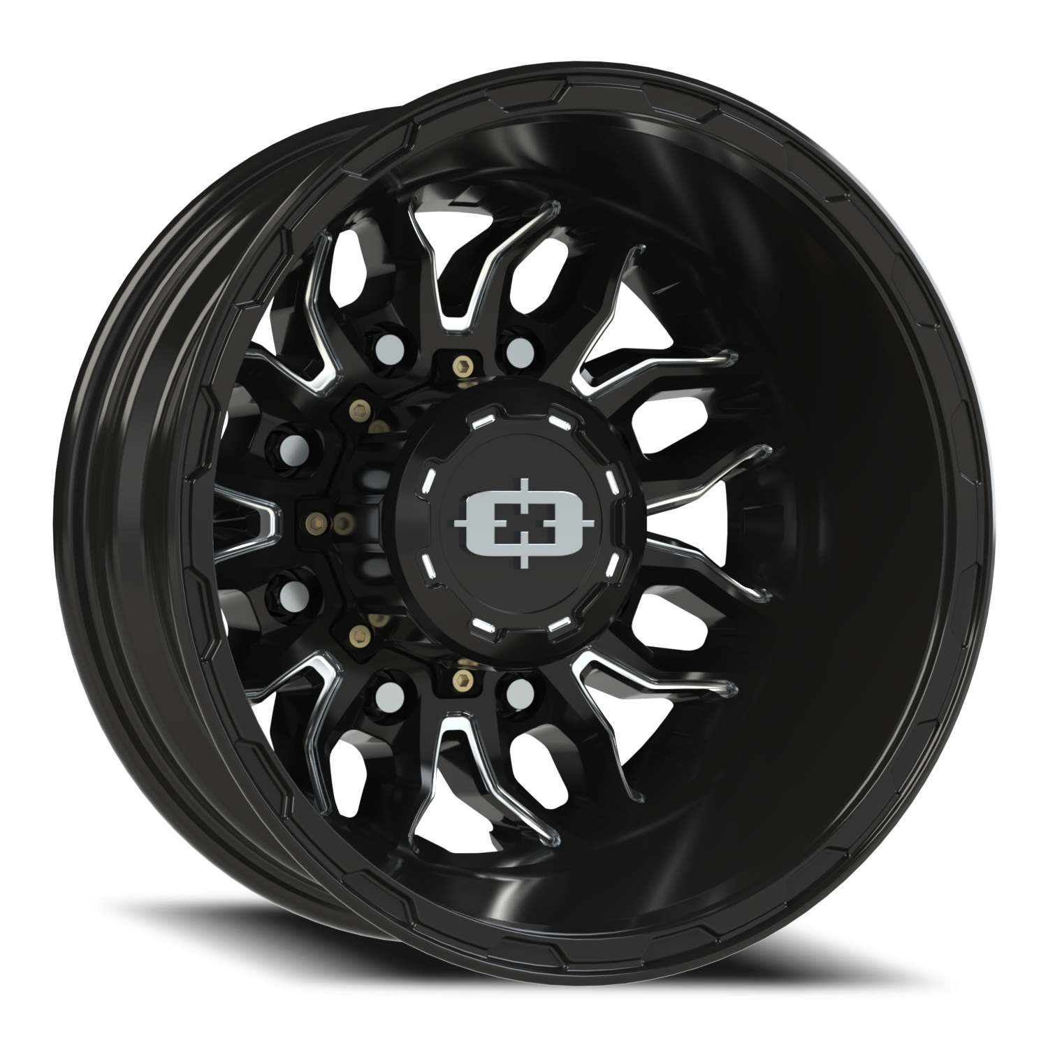 Vision Dually 17X6.5 Gloss Black Milled Spoke Wheel