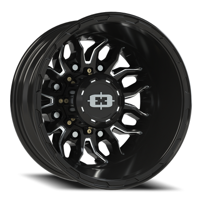 Vision Dually 17X6.5 Gloss Black Milled Spoke Wheel