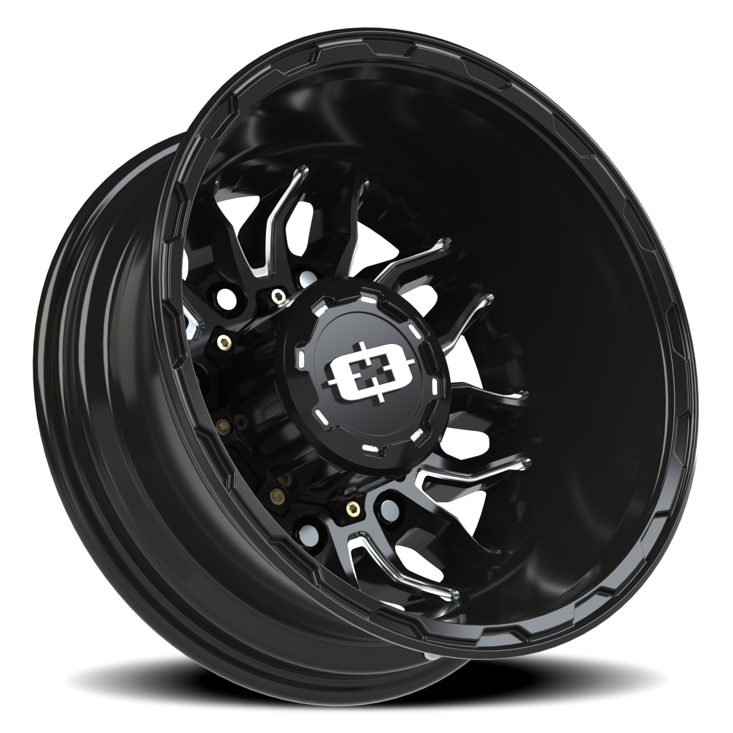 Vision Dually 17X6.5 Gloss Black Milled Spoke Wheel