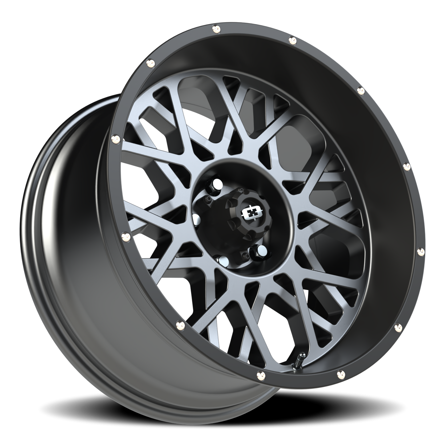 Vision Rocker 20X10 Anthracite with Satin Black Lip Wheel