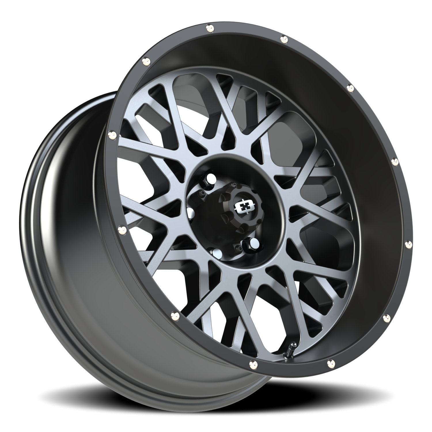 Vision Rocker 20X10 Anthracite with Satin Black Lip Wheel