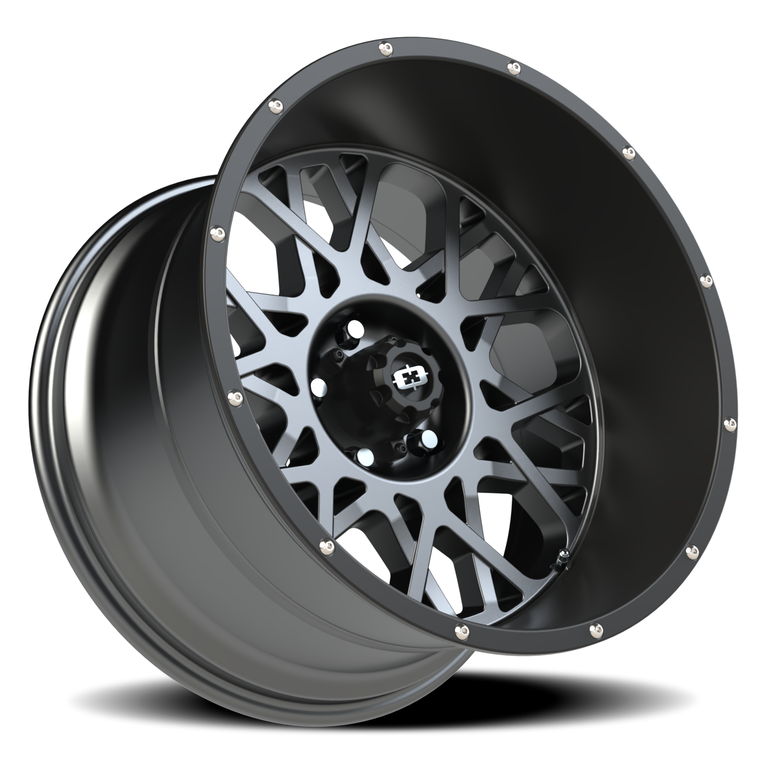 Vision Rocker 20X12 Anthracite with Satin Black Lip Wheel
