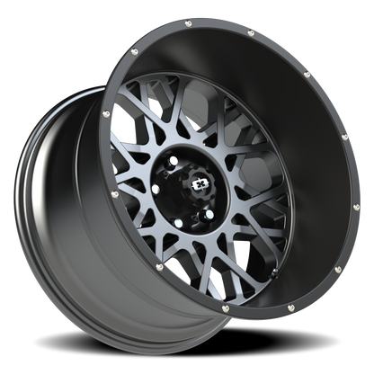 Vision Rocker 20X12 Anthracite with Satin Black Lip Wheel