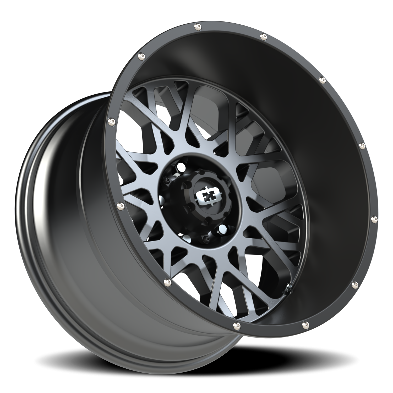 Vision Rocker 20X12 Anthracite with Satin Black Lip Wheel