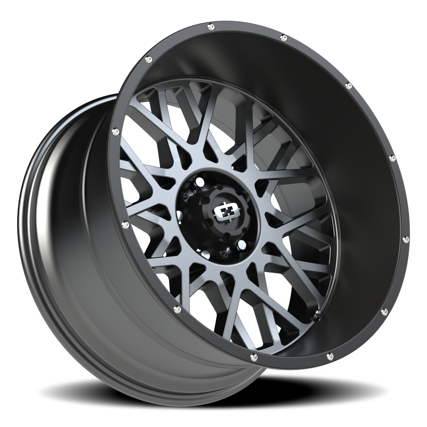 Vision Rocker 22X12 Anthracite with Satin Black Lip Wheel