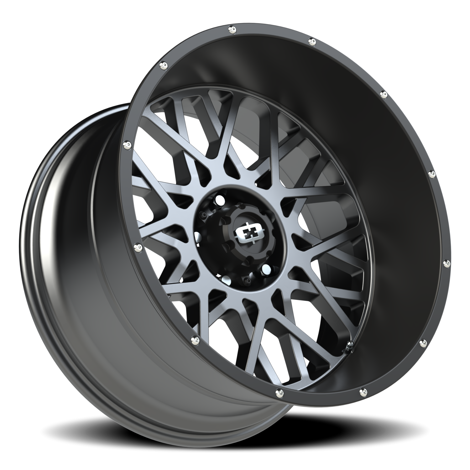 Vision Rocker 22X12 Anthracite with Satin Black Lip Wheel