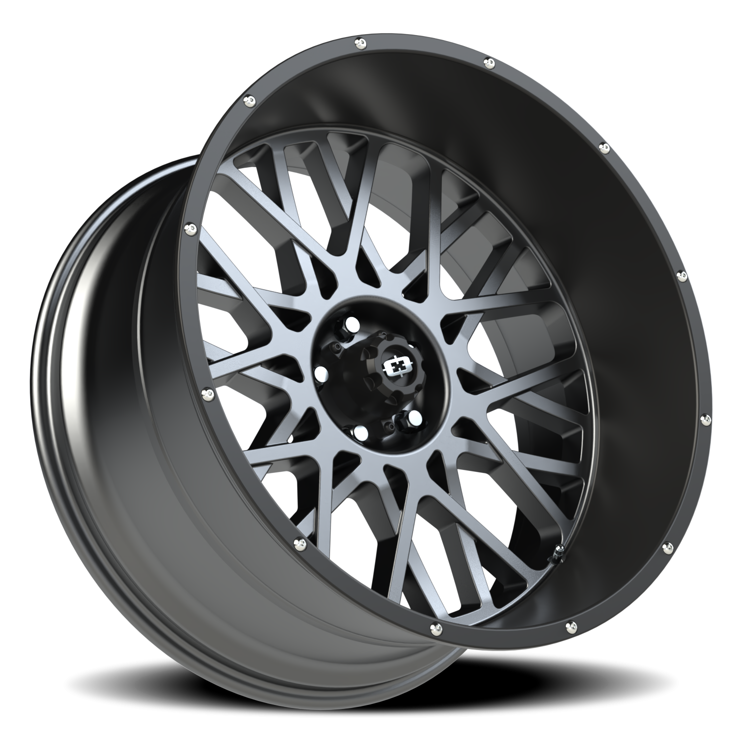 Vision Rocker 24X12 Anthracite with Satin Black Lip Wheel