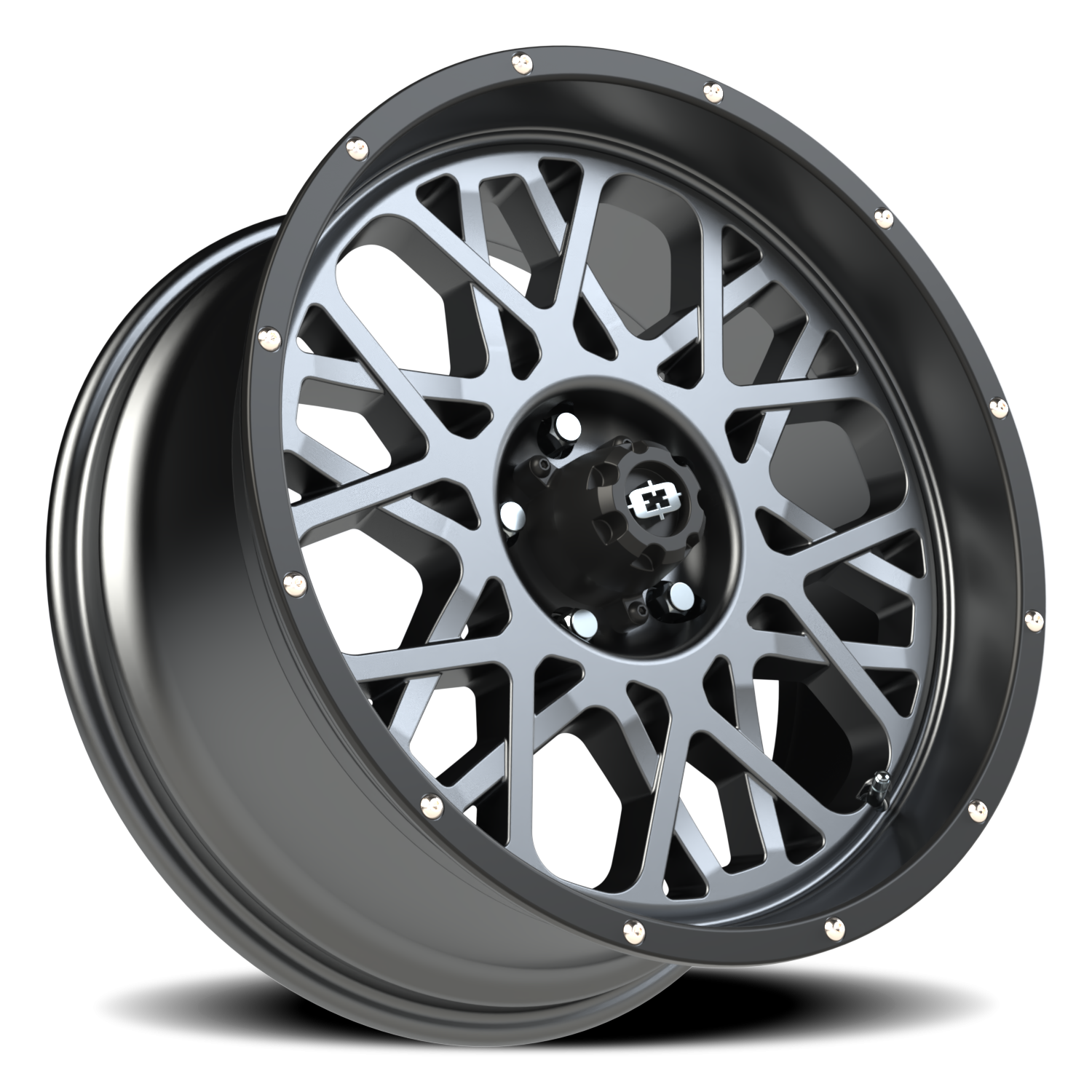 Vision Rocker 20X9 Anthracite with Satin Black Lip Wheel