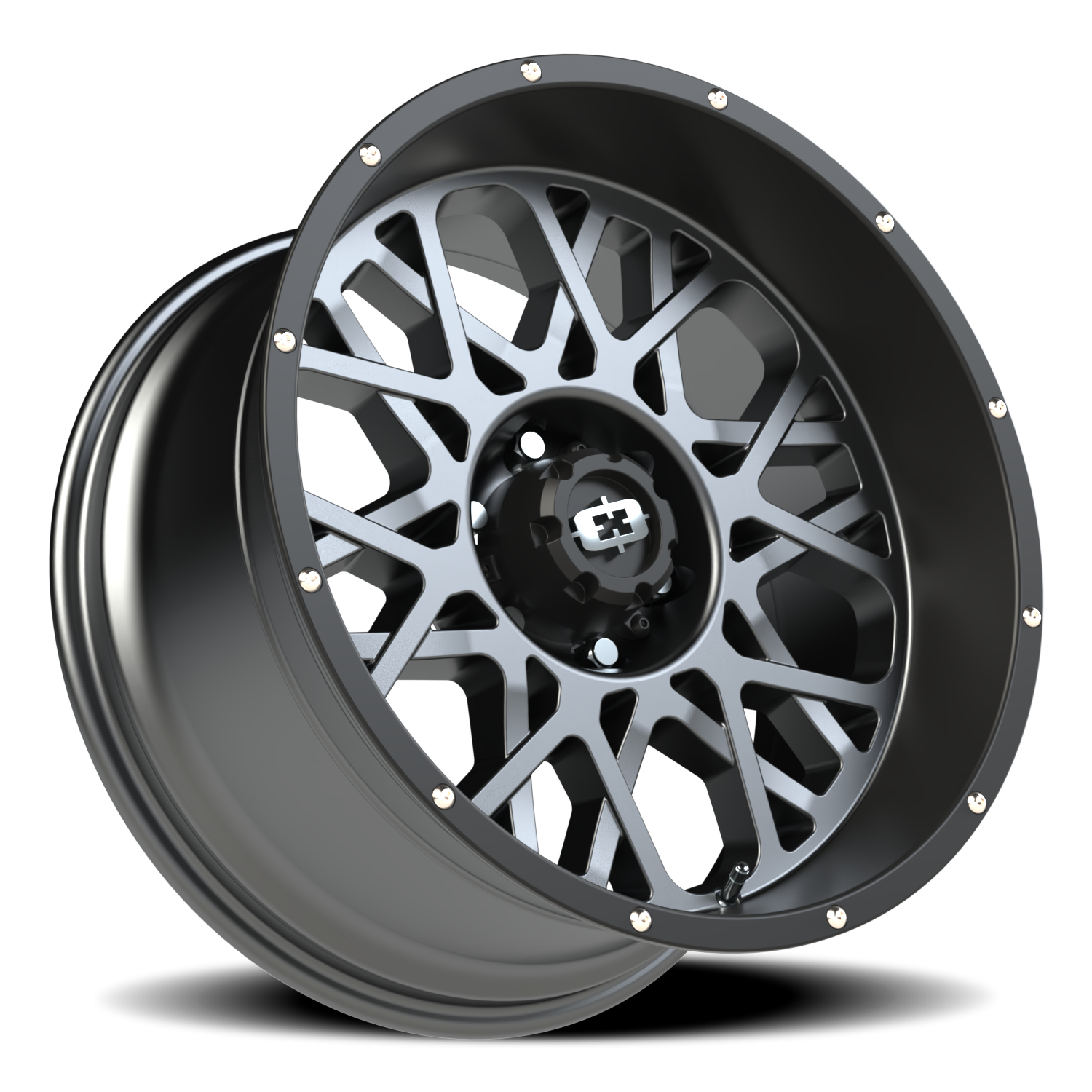 Vision Rocker 20X10 Anthracite with Satin Black Lip Wheel