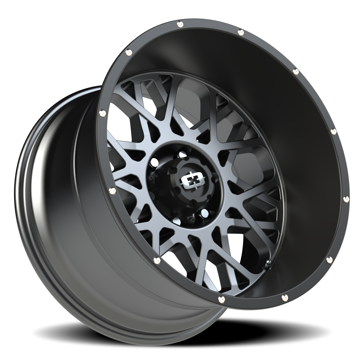 Vision Rocker 20X12 Anthracite with Satin Black Lip Wheel