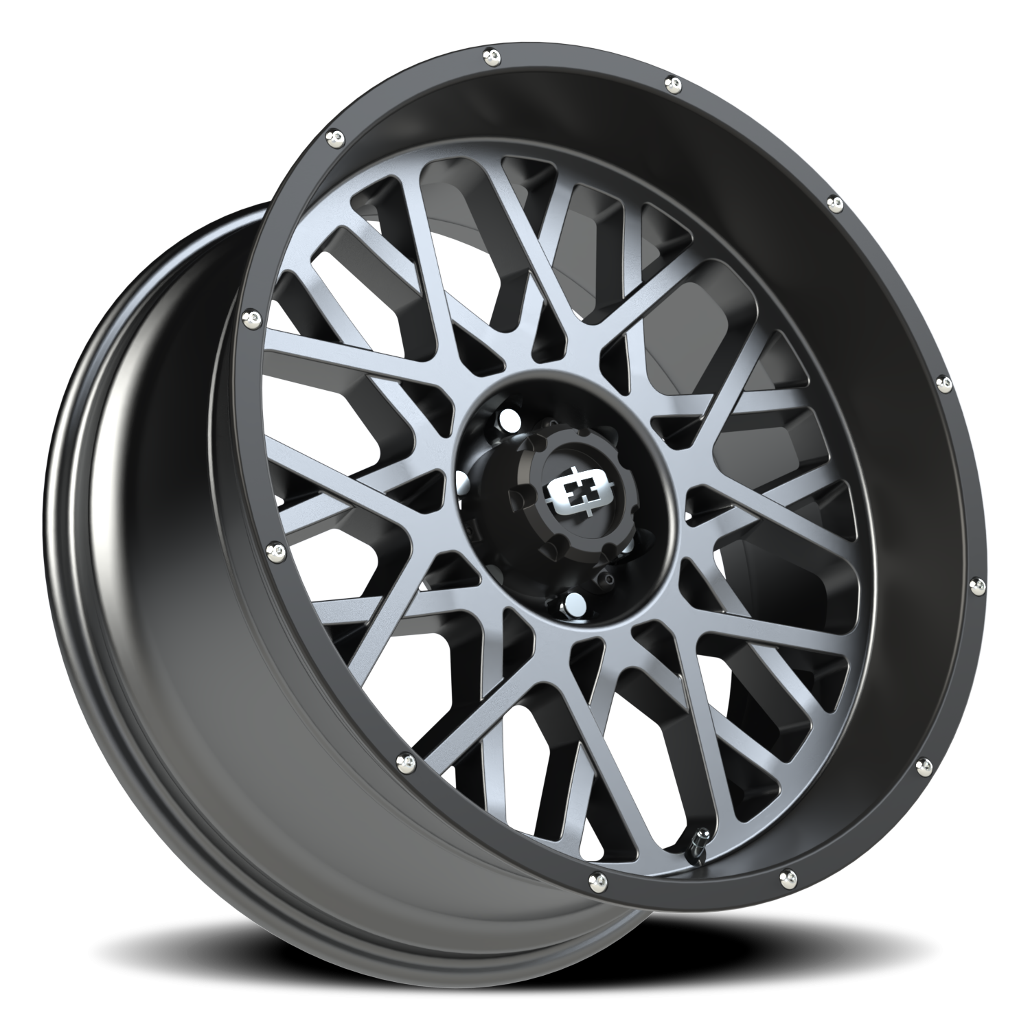 Vision Rock 22X10 Anthracite with Satin Black Lip Wheel