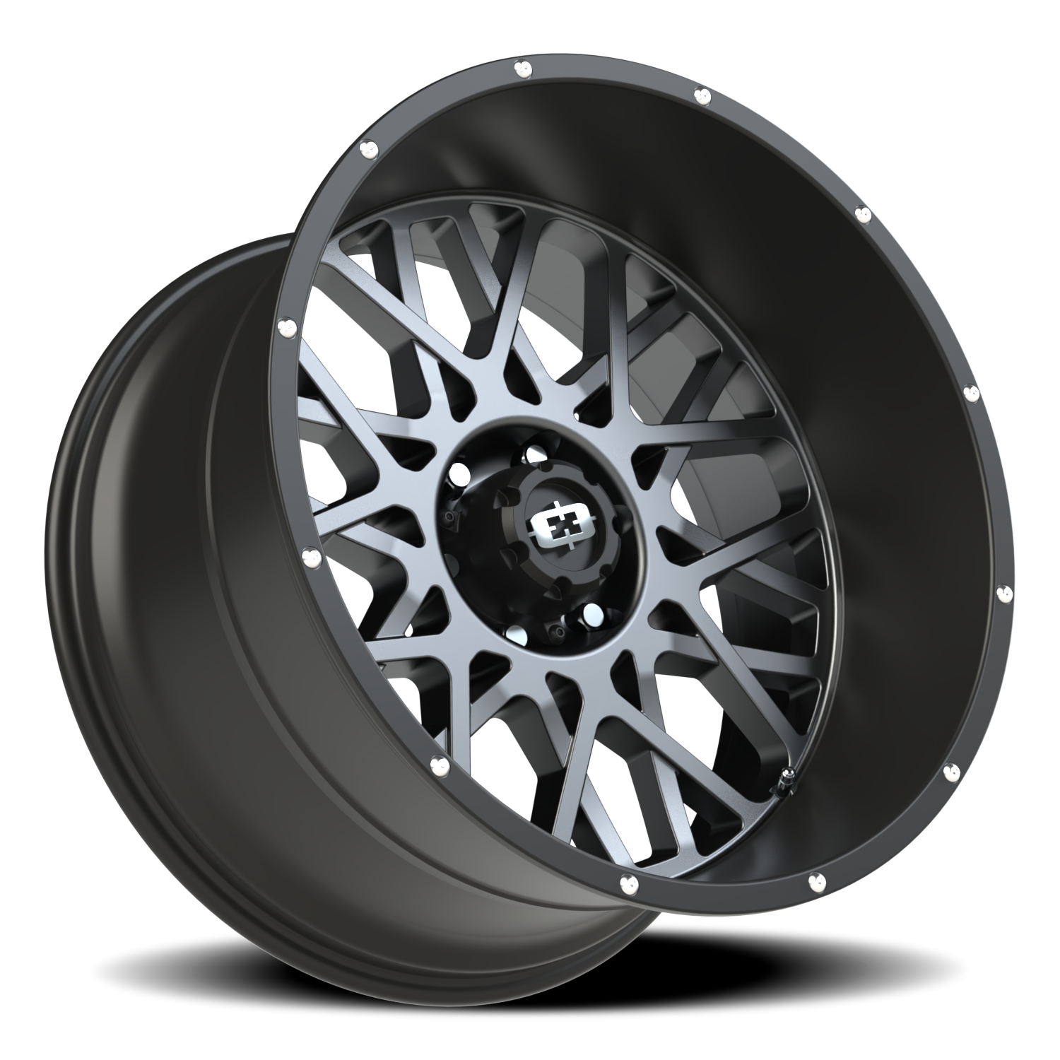 Vision Rocker 22X12 Anthracite with Satin Black Lip Wheel