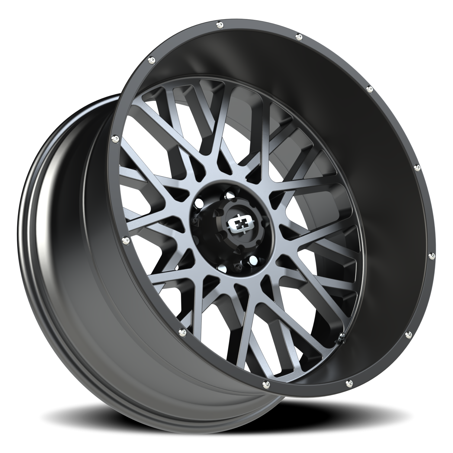 Vision Rocker 24X12 Anthracite with Satin Black Lip Wheel
