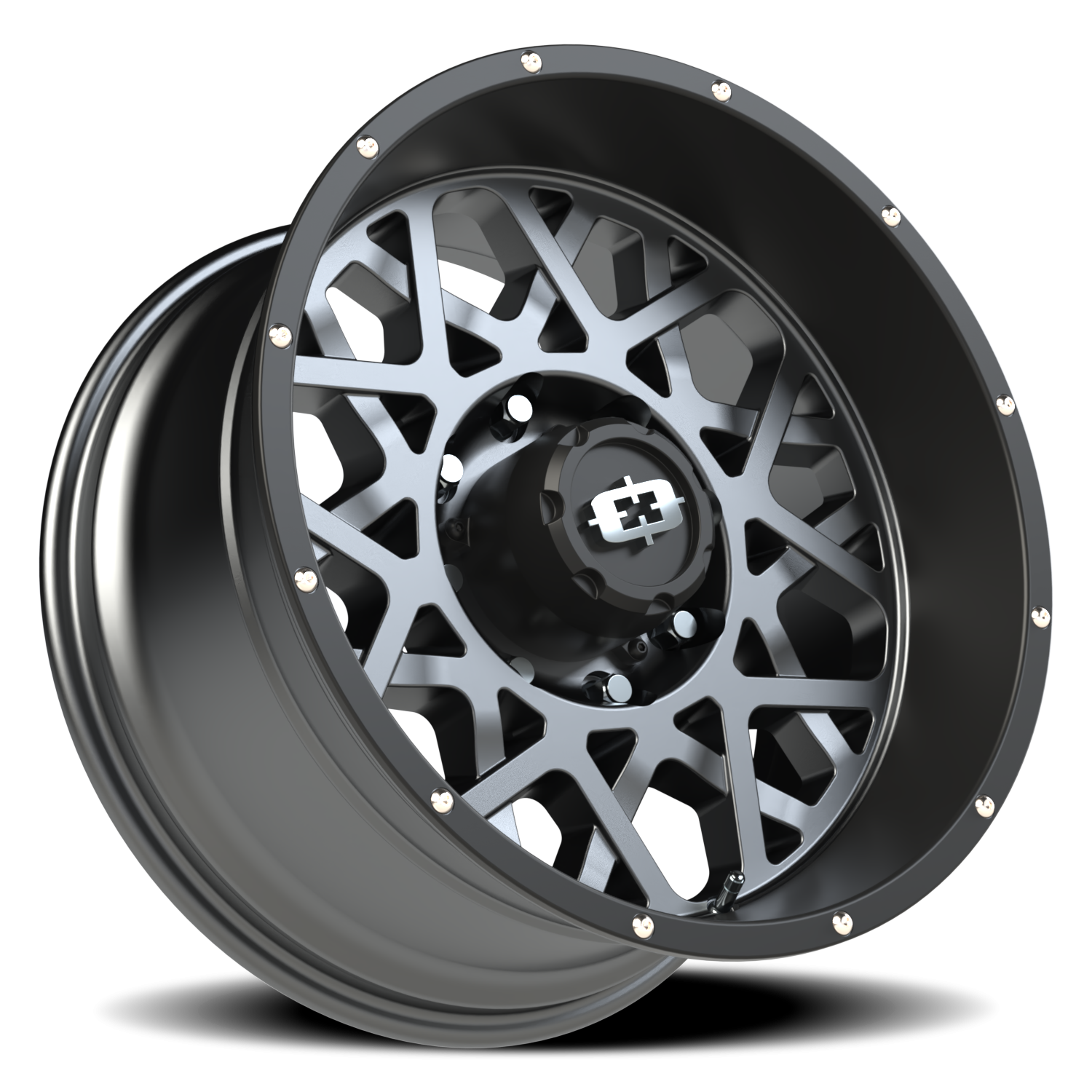 Vision Rock 20X10 Anthracite with Satin Black Lip Wheel