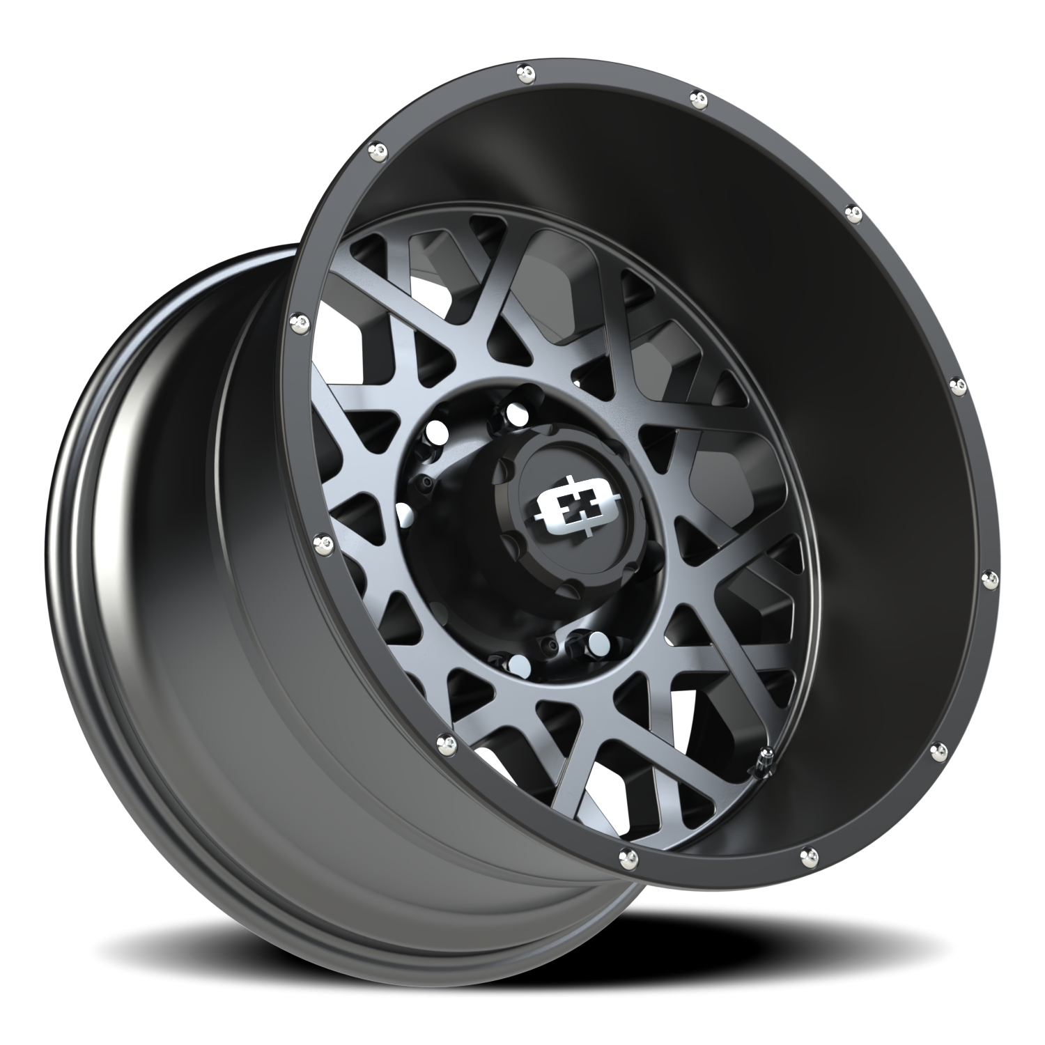 Vision Rocker 20X12 Anthracite with Satin Black Lip Wheel