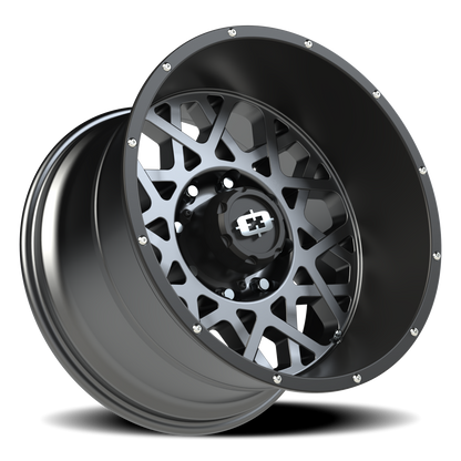 Vision Rocker 20X12 Anthracite with Satin Black Lip Wheel