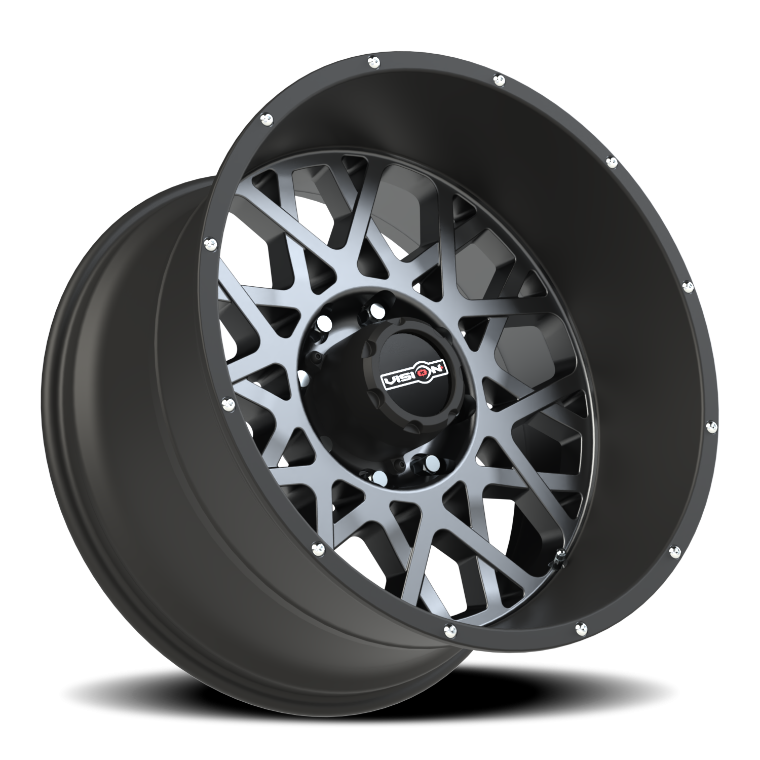Vision Rocker 22X12 Anthracite with Satin Black Lip Wheel