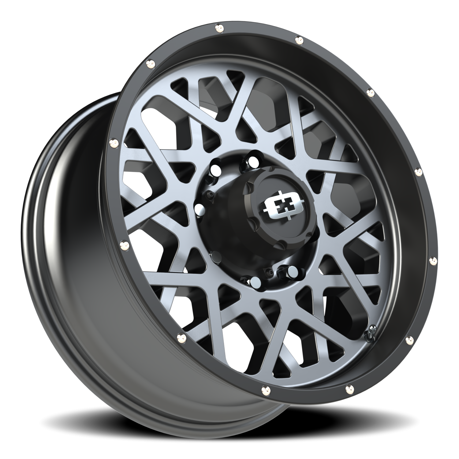 Vision Rocker 20X9 Anthracite with Satin Black Lip Wheel