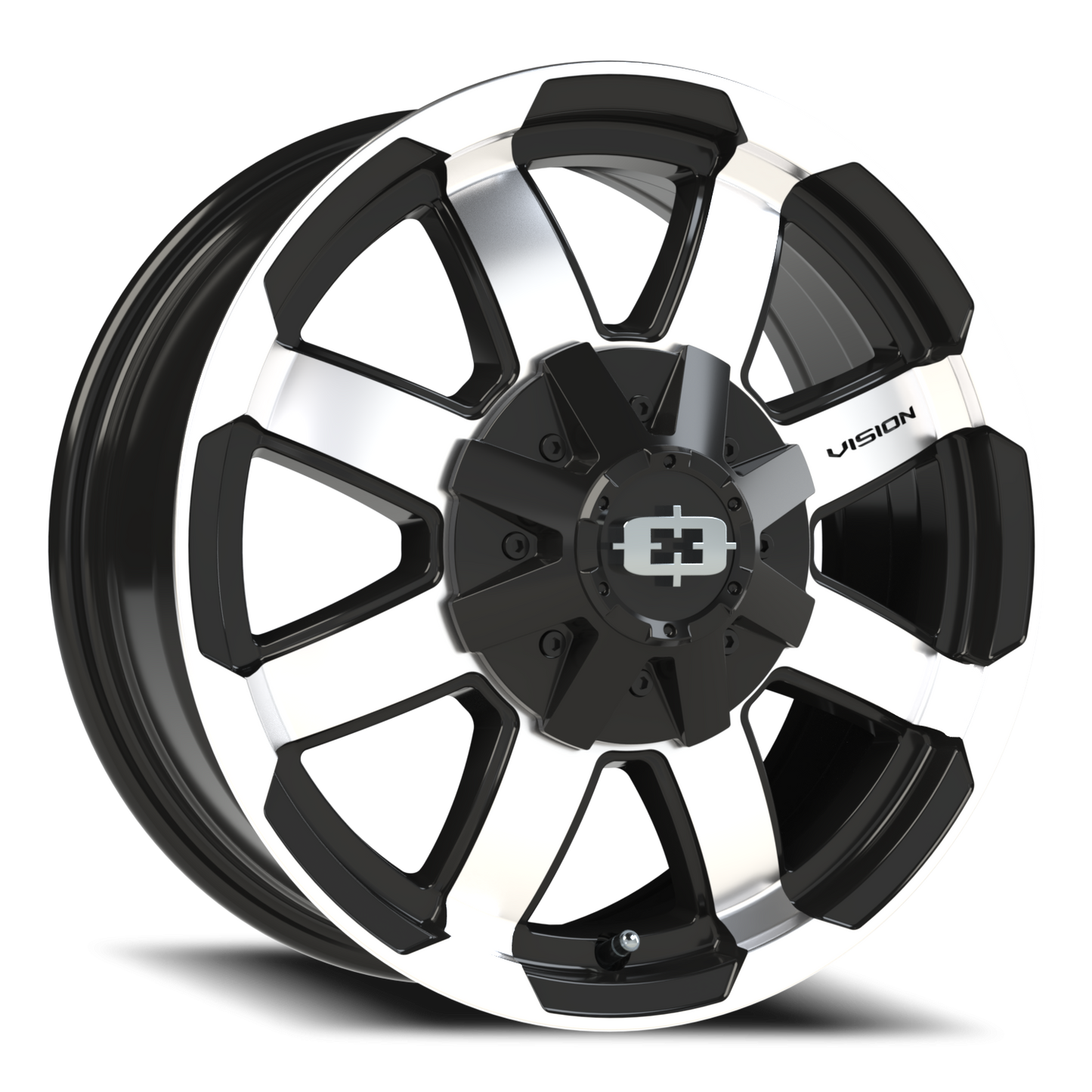 Vision Valor 16X6.5 Gloss Black Machined Face Wheel