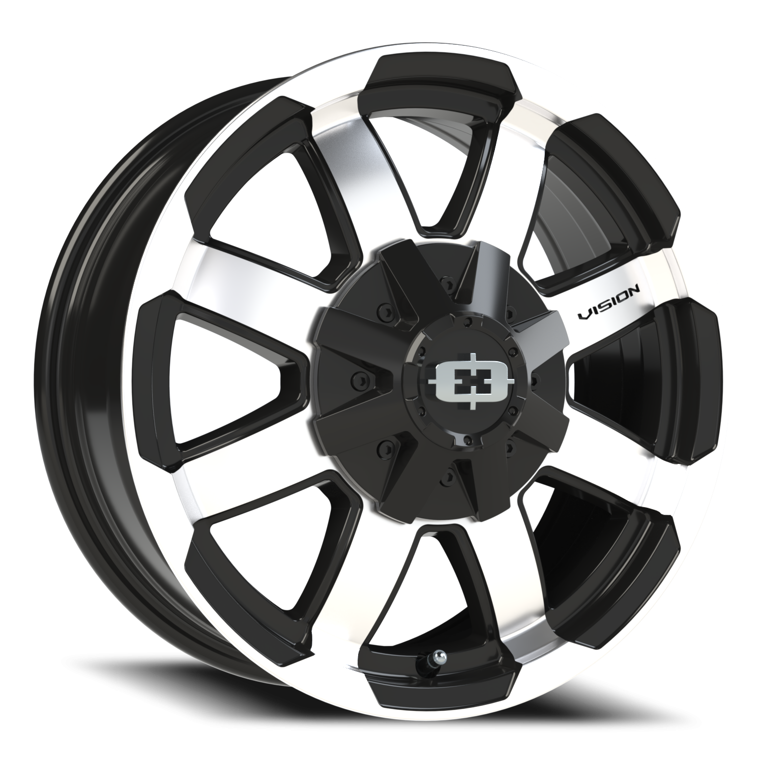Vision Valor 16X6.5 Gloss Black Machined Face Wheel