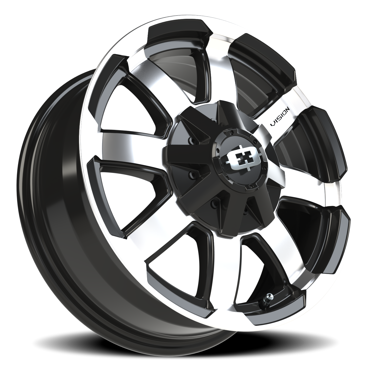 Vision Valor 16X6.5 Gloss Black Machined Face Wheel