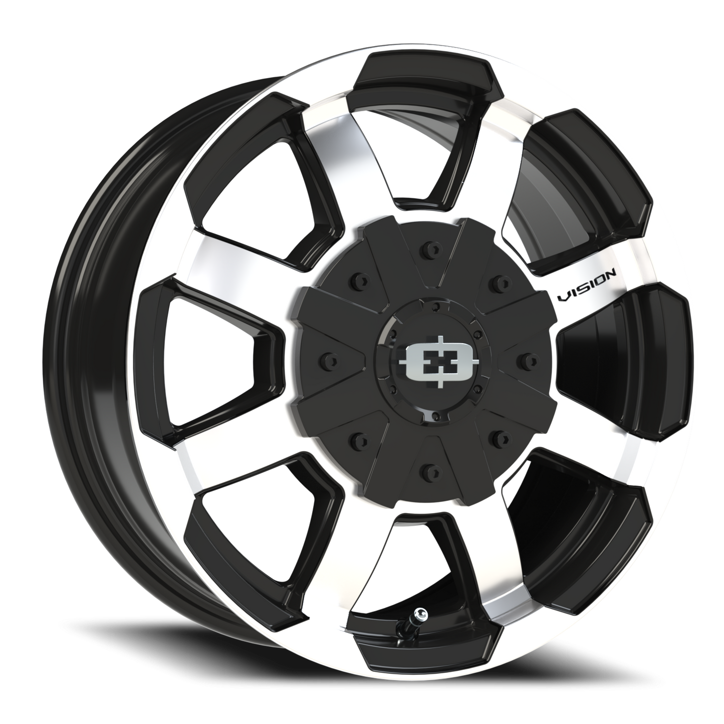 Vision Valor 16X6.5 Gloss Black Machined Face Wheel